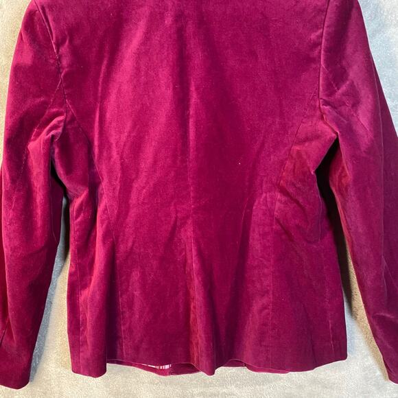 Vintage Y2k Velvet Blazer Jacket Size 6 Two Button Preppy Academia‎ Office Siren - Picture 7 of 13